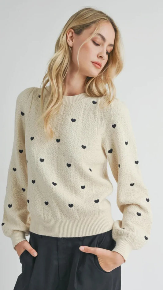 Heart Eyes Embroidered Sweater