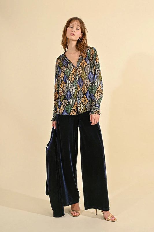 Flowing Velvet Panne Pants