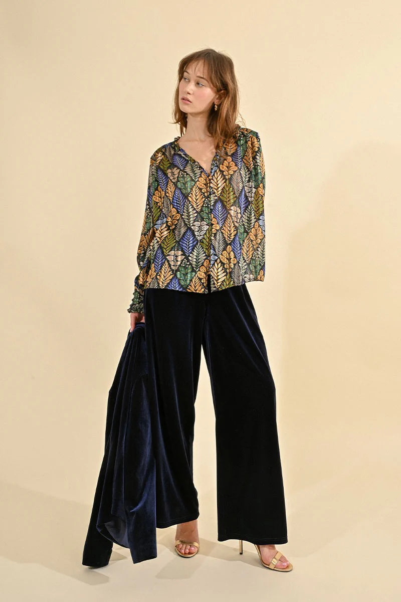 Flowing Velvet Panne Pants