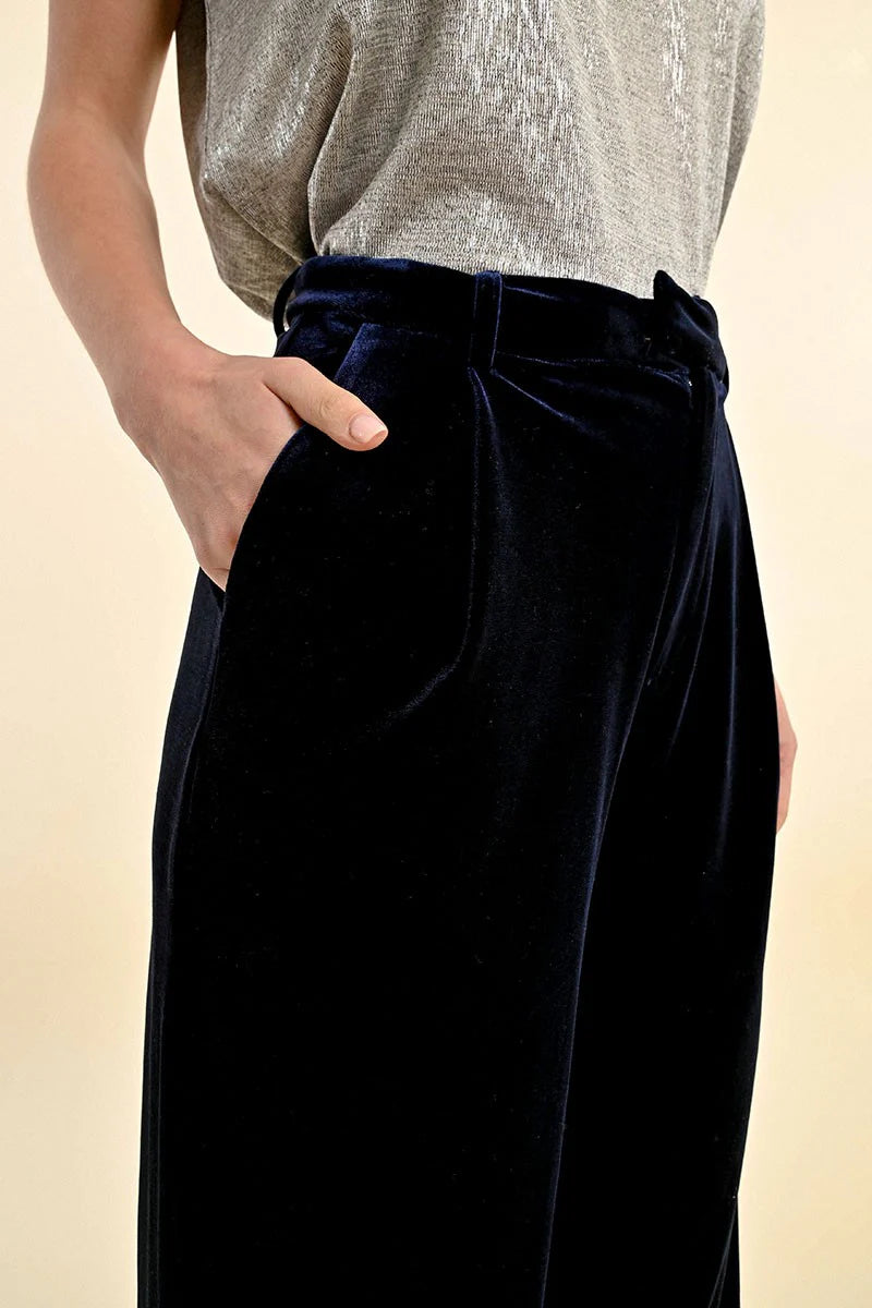 Flowing Velvet Panne Pants