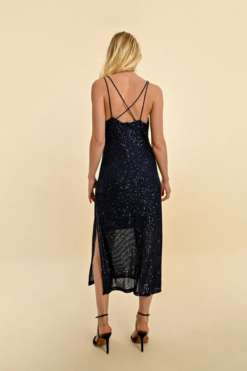 Fine Sequin Strap Dress