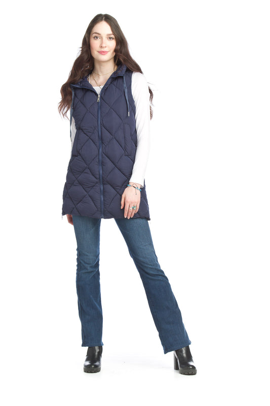 Puffer Hooded Vest w/ Zip Side