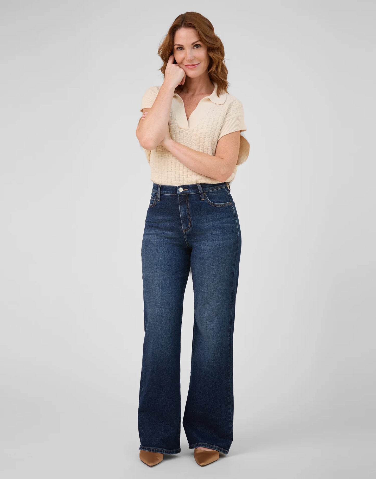 Lily Wide Leg Jeans - Lisbon