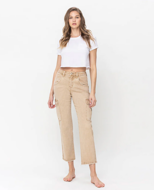 Dixie High Rise Relaxed Straight Cargo Jeans - Instructive