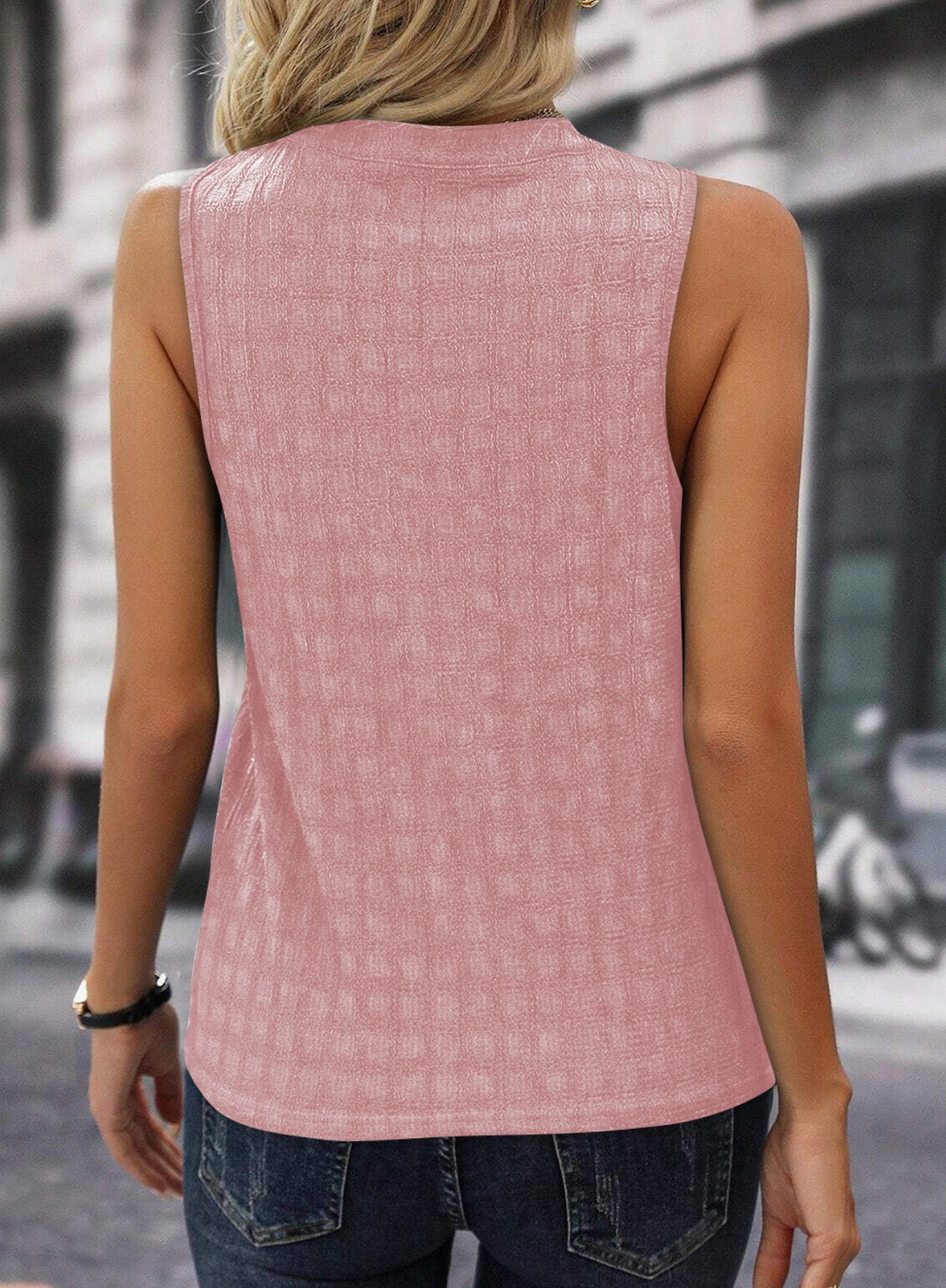 Lattice textured tank top