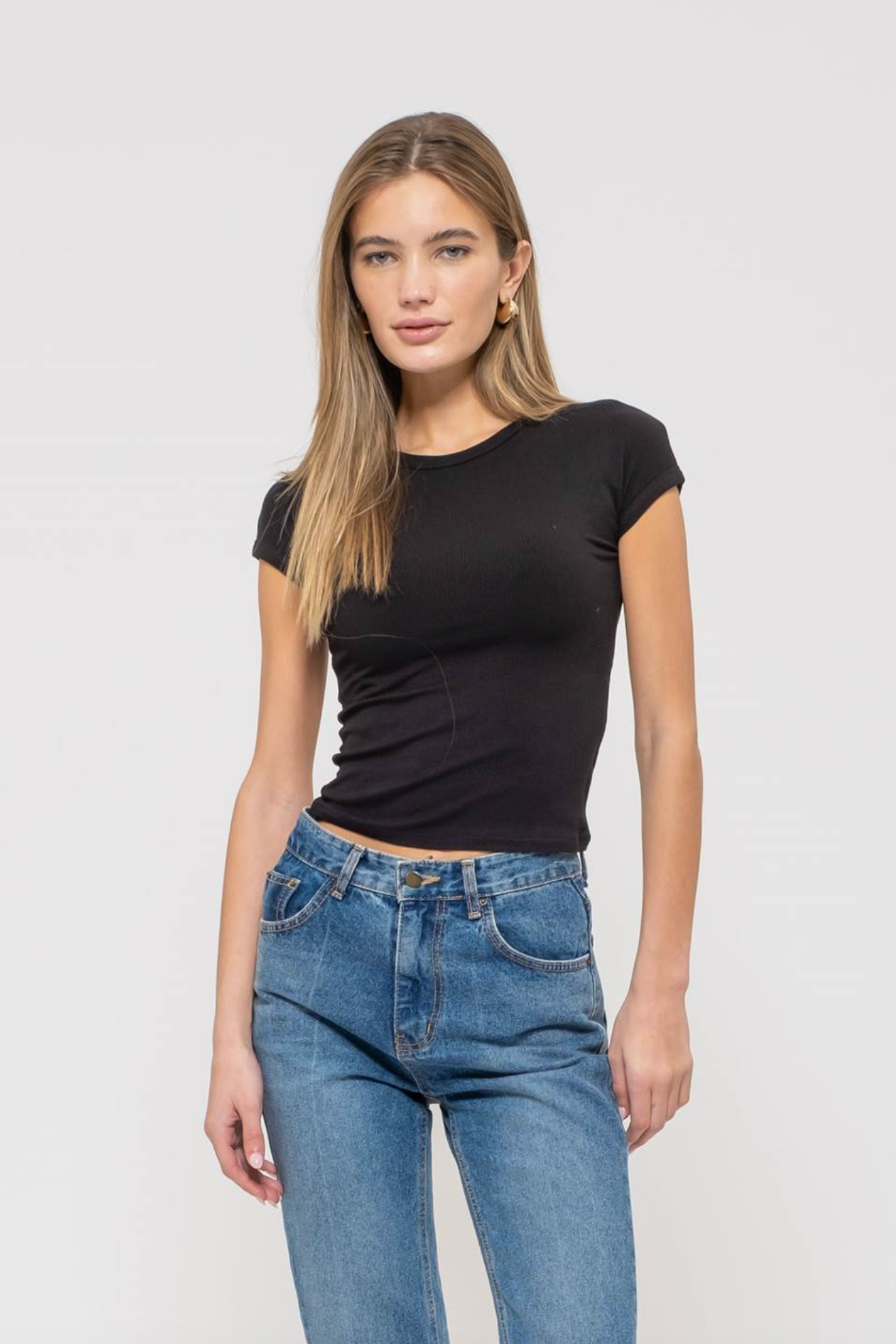 Round Neck Short Sleeve Top