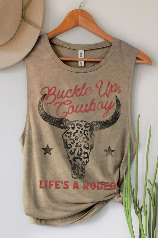 Buckle Up Cowboy Tank Top