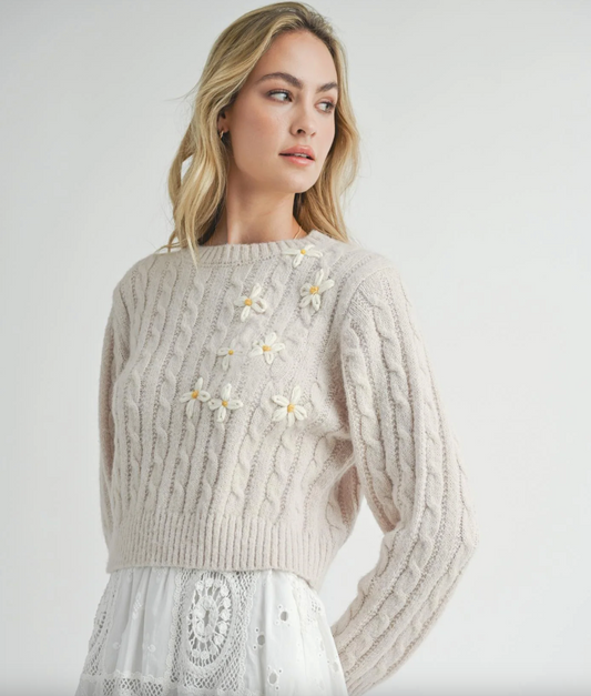 Lulu Embroidered Daisy Sweater