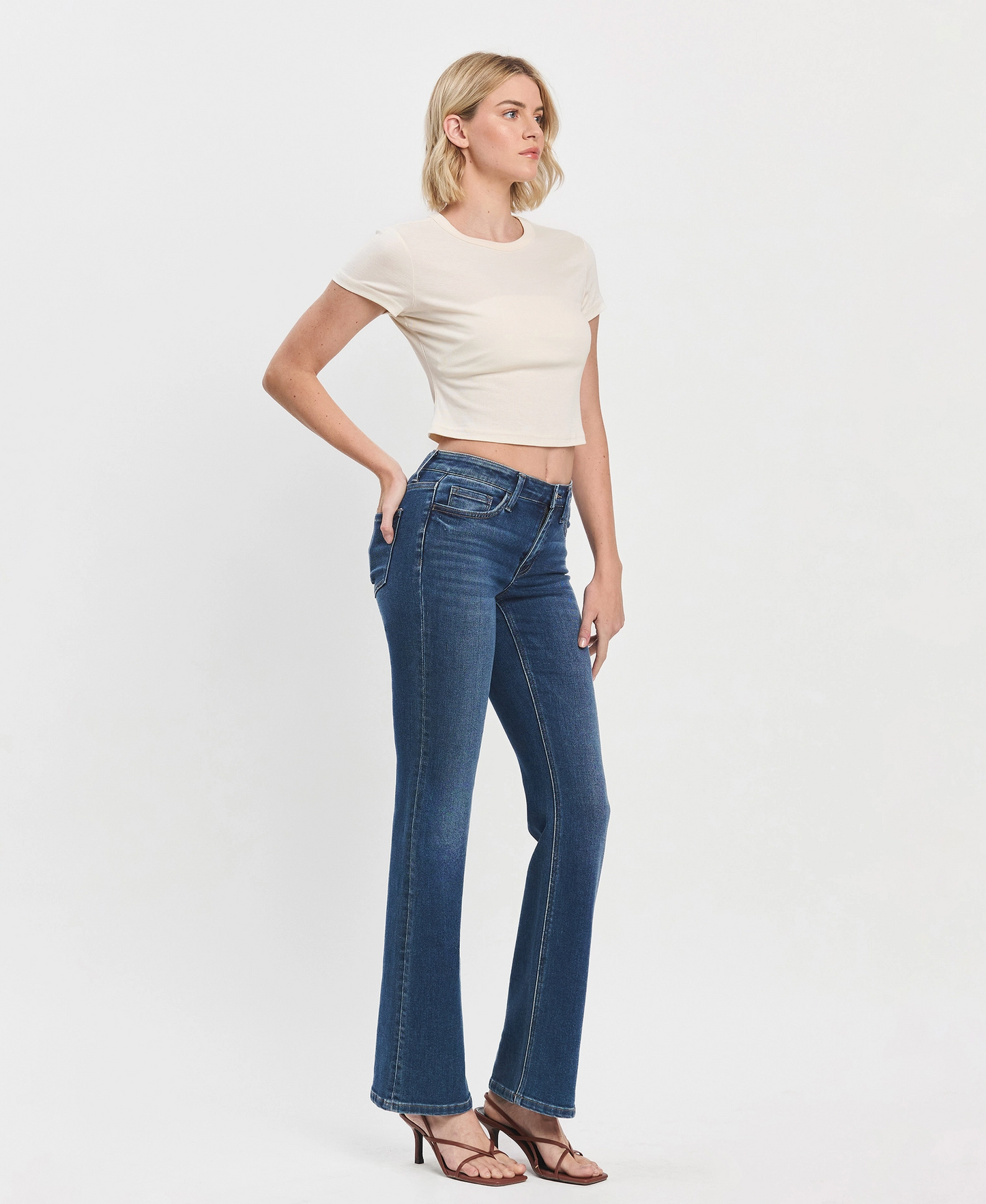 Miranda Mid Rise Relaxed Bootcut Jeans