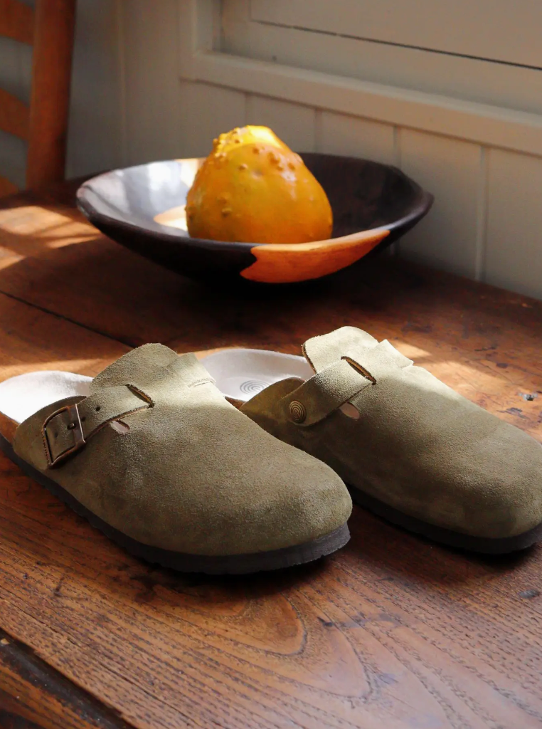 Riva Velour Khaki Clog