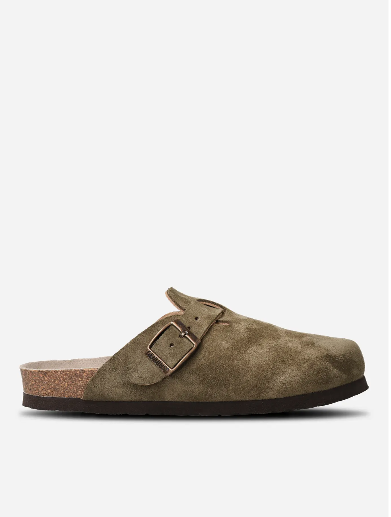 Riva Velour Khaki Clog