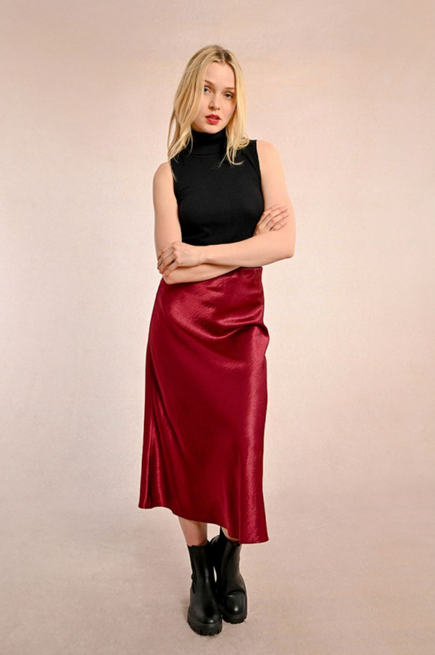 Ruby Satin Skirt