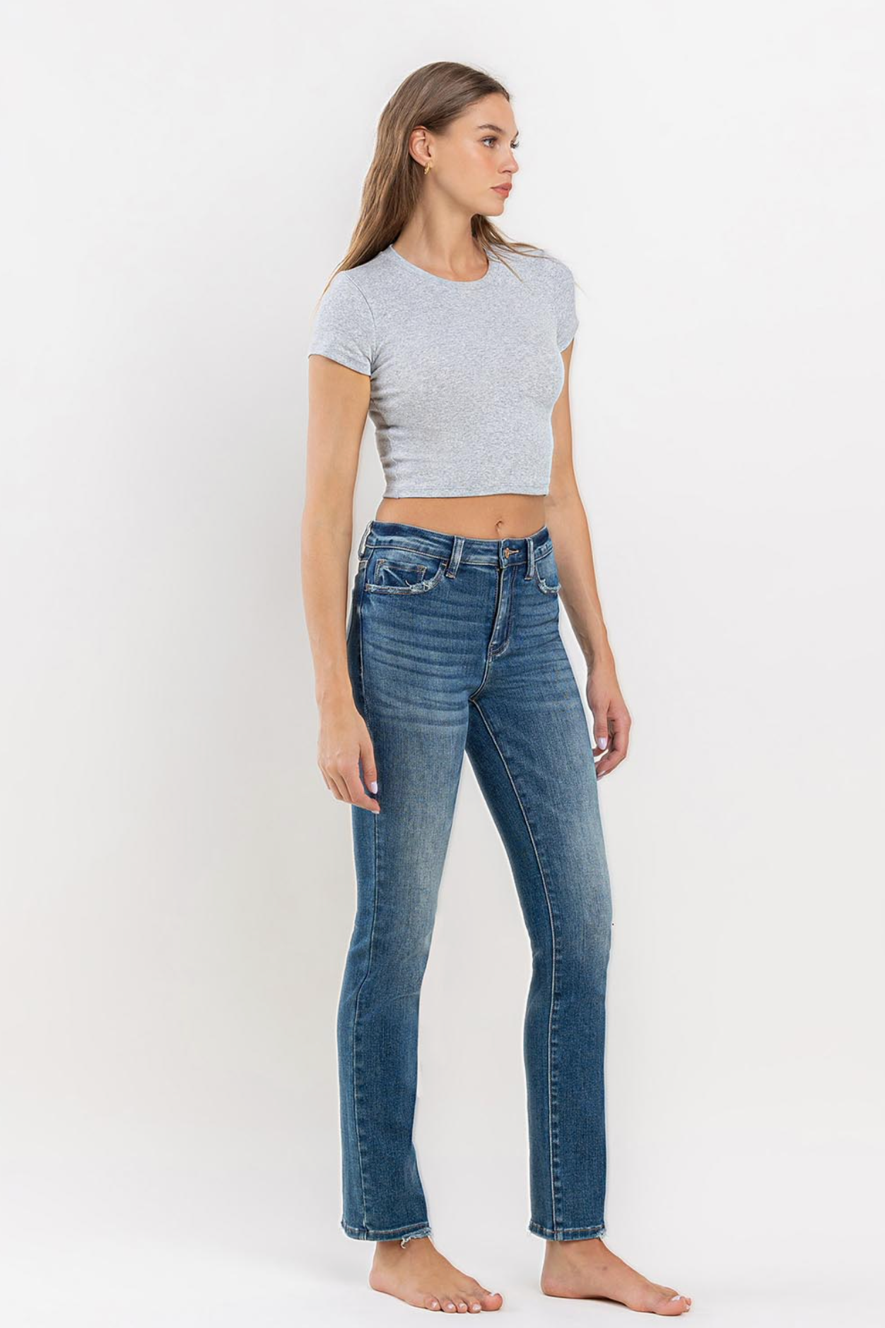 Jeanne (Moonlight) High Rise Stretch Slim Straight Jeans