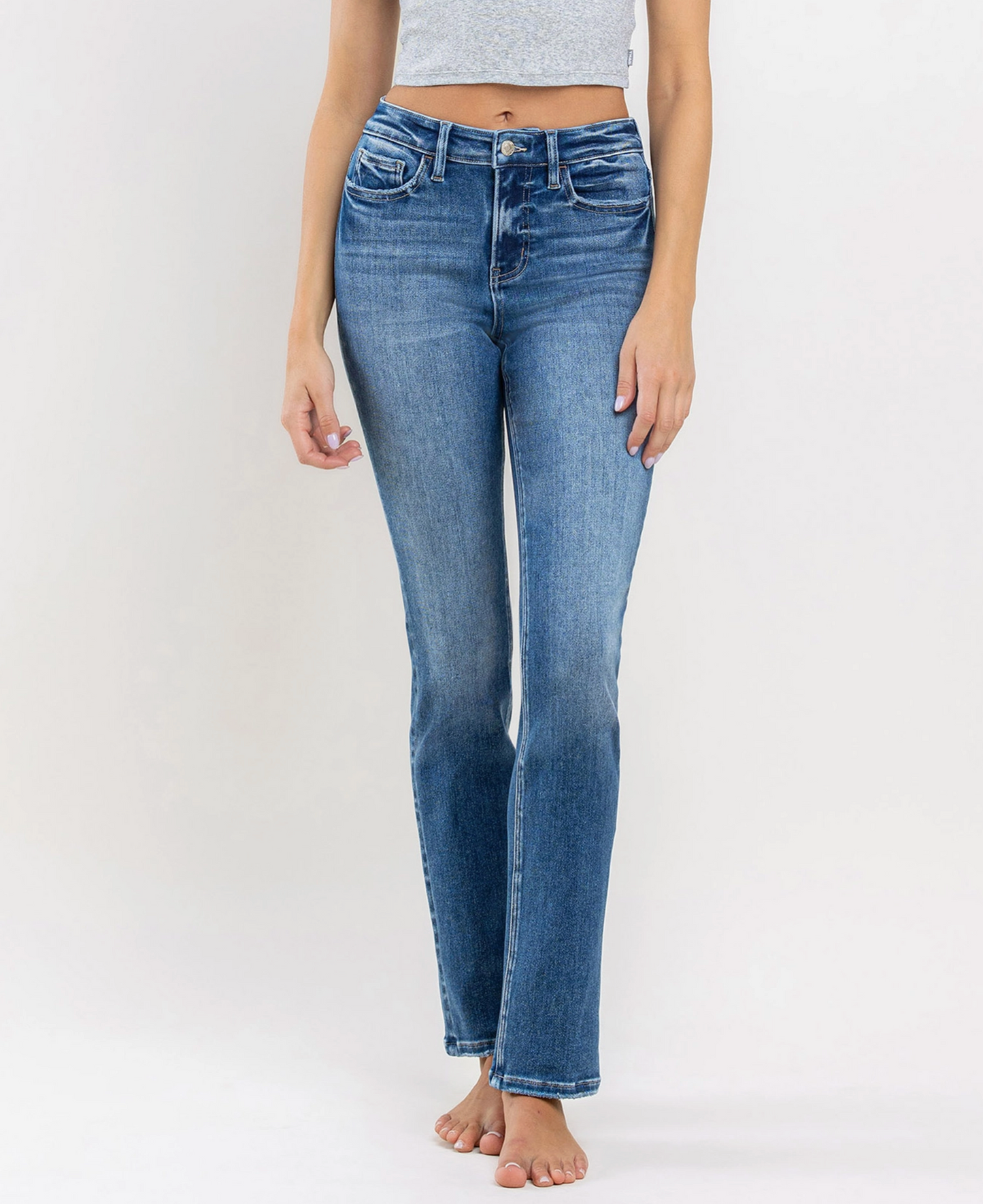 Jeanne (Luxurious) High Rise Long Slim Straight Jeans