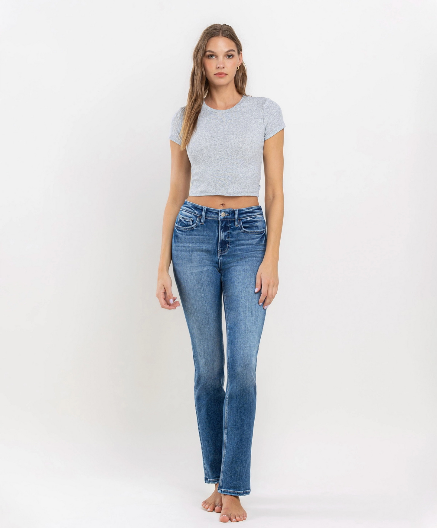 Jeanne (Luxurious) High Rise Long Slim Straight Jeans