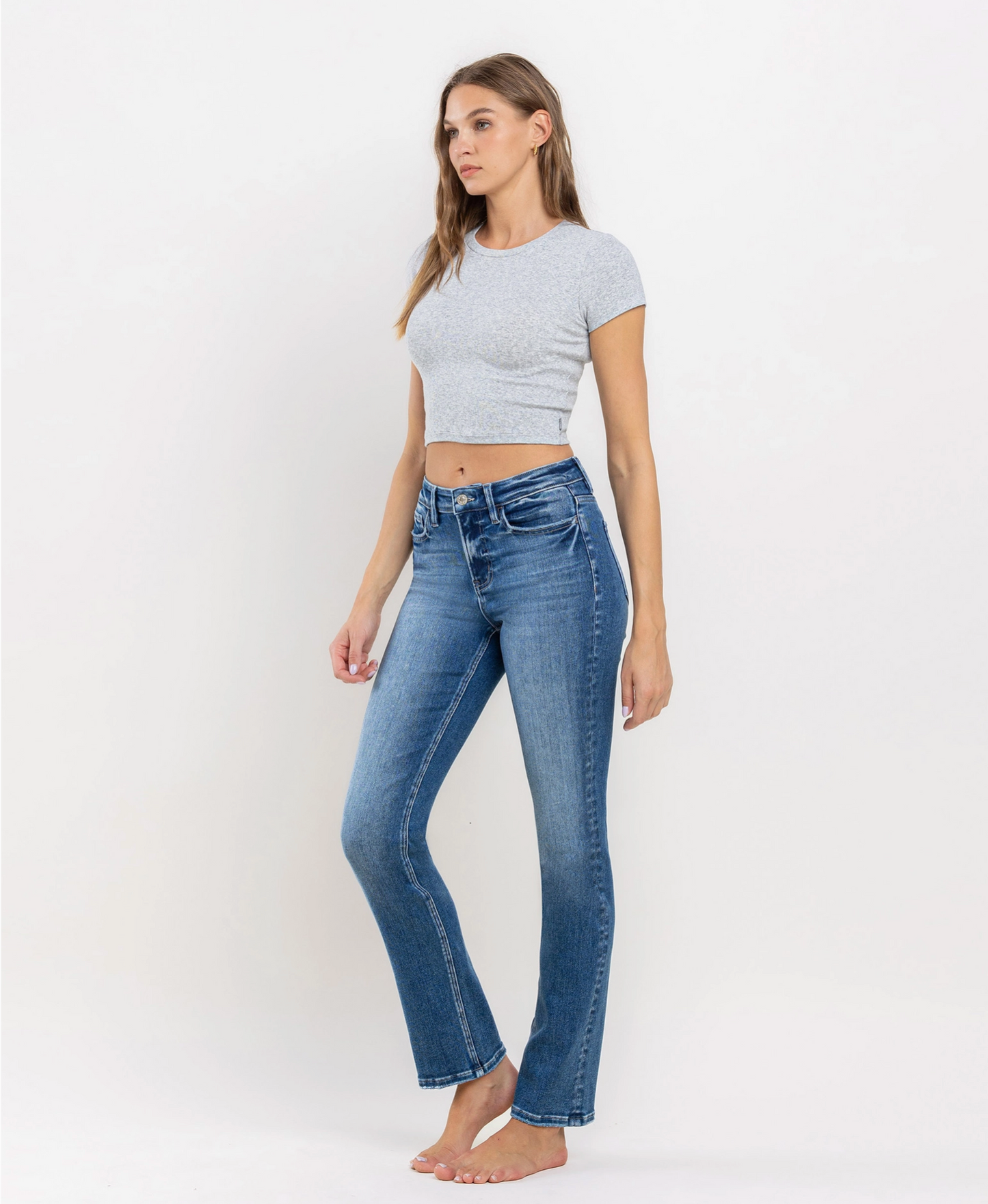 Jeanne (Luxurious) High Rise Long Slim Straight Jeans