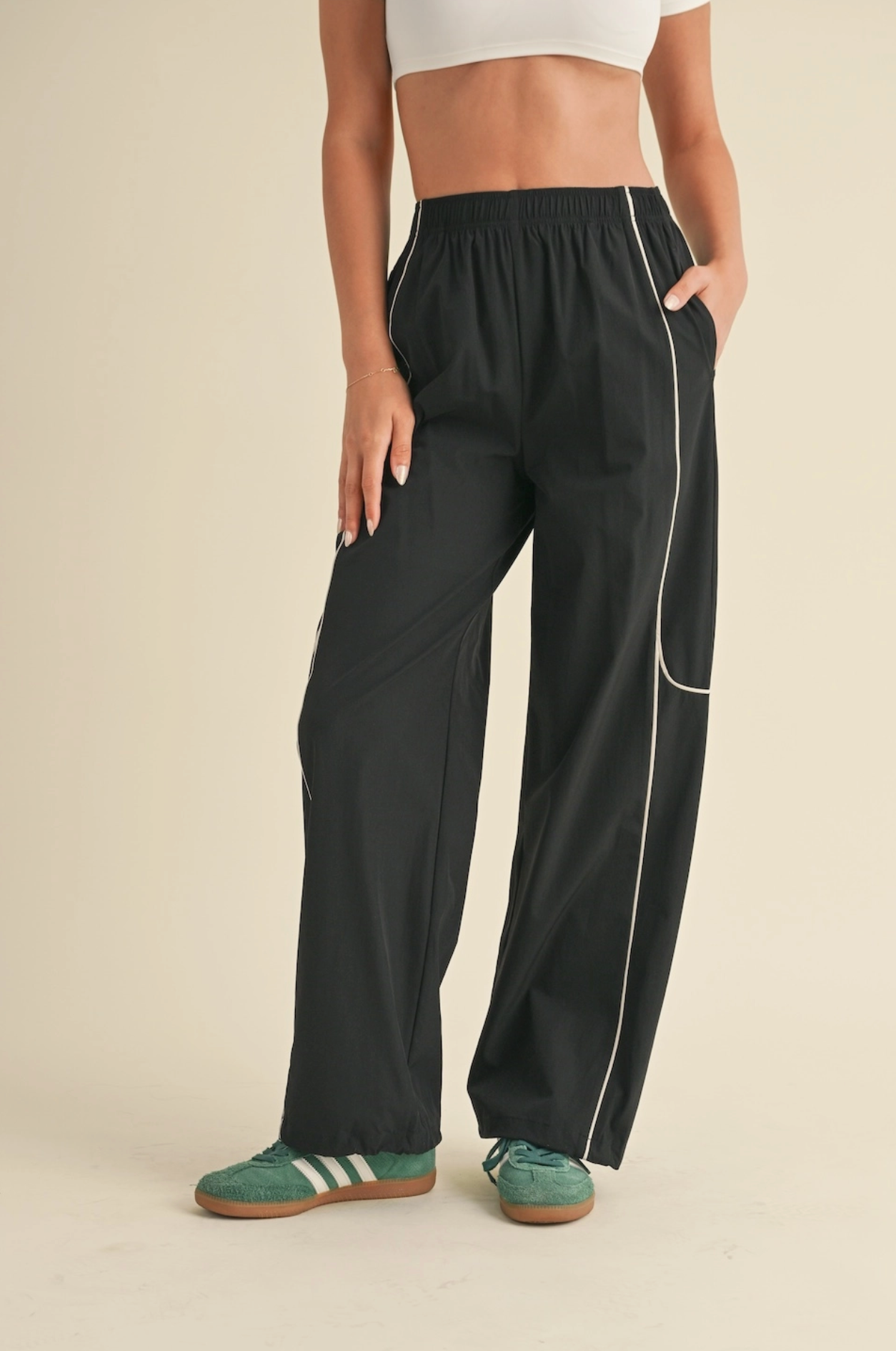 Track Pants with Contrast Piping