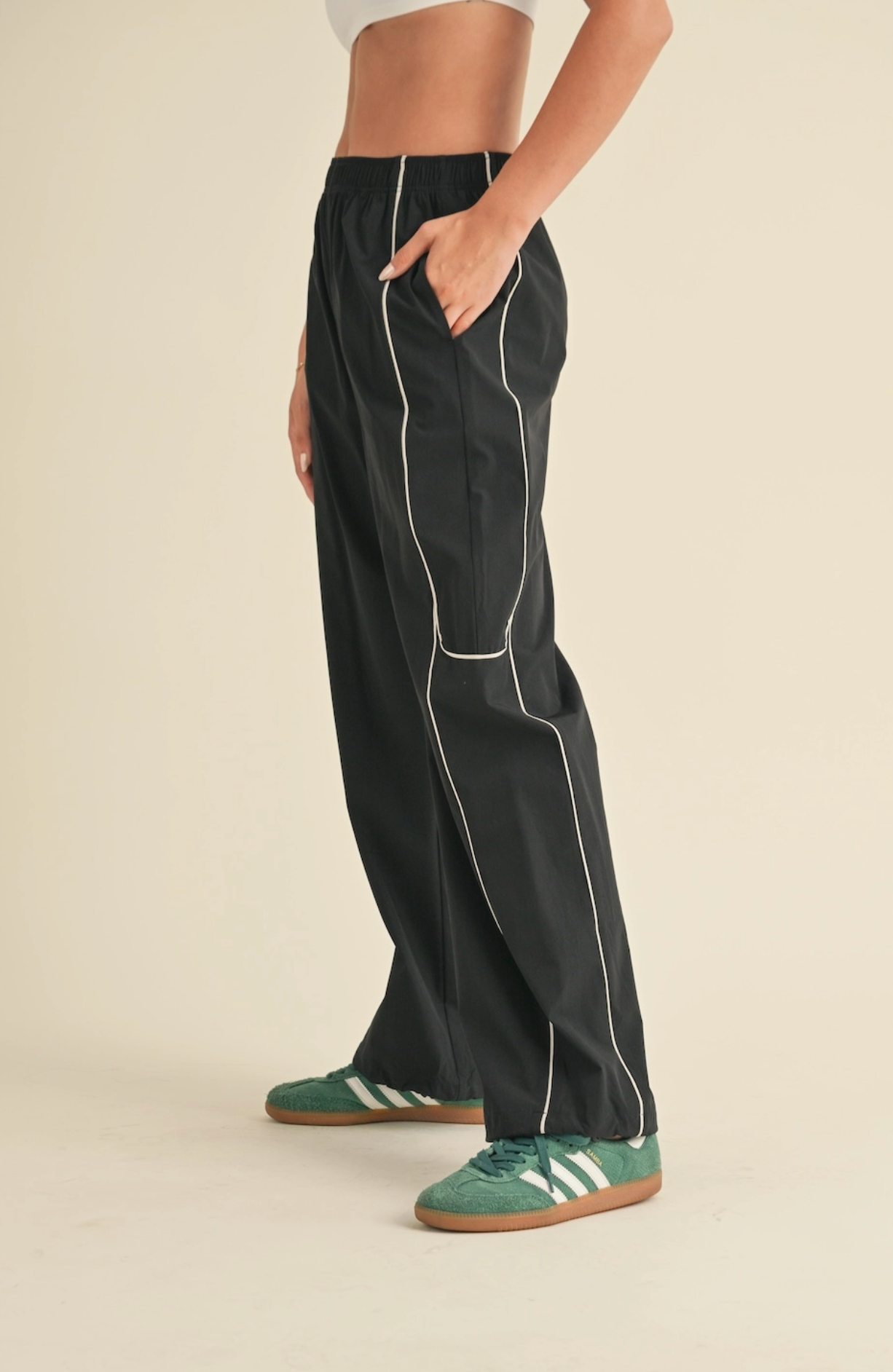 Track Pants with Contrast Piping