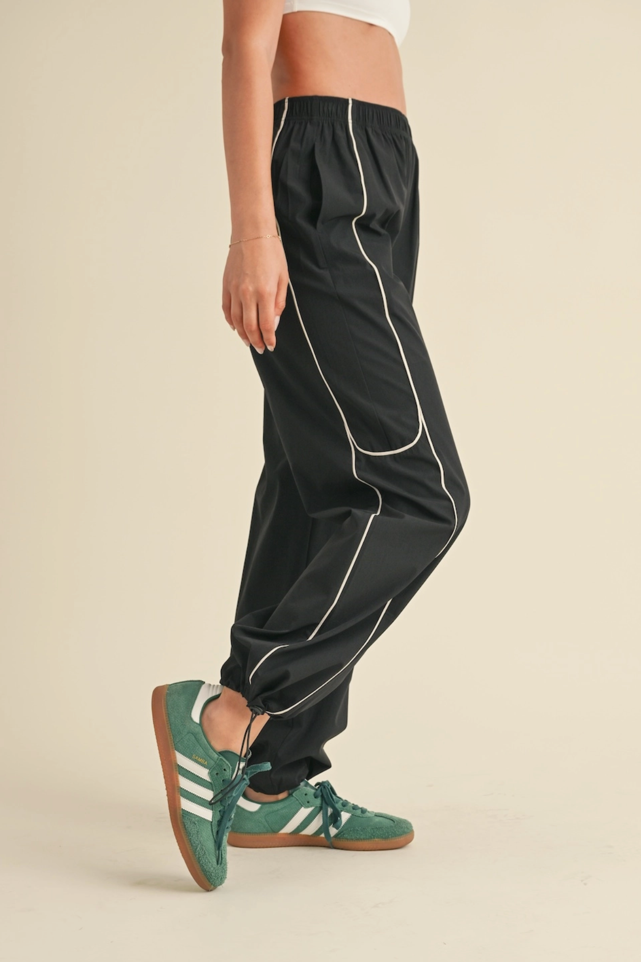 Track Pants with Contrast Piping