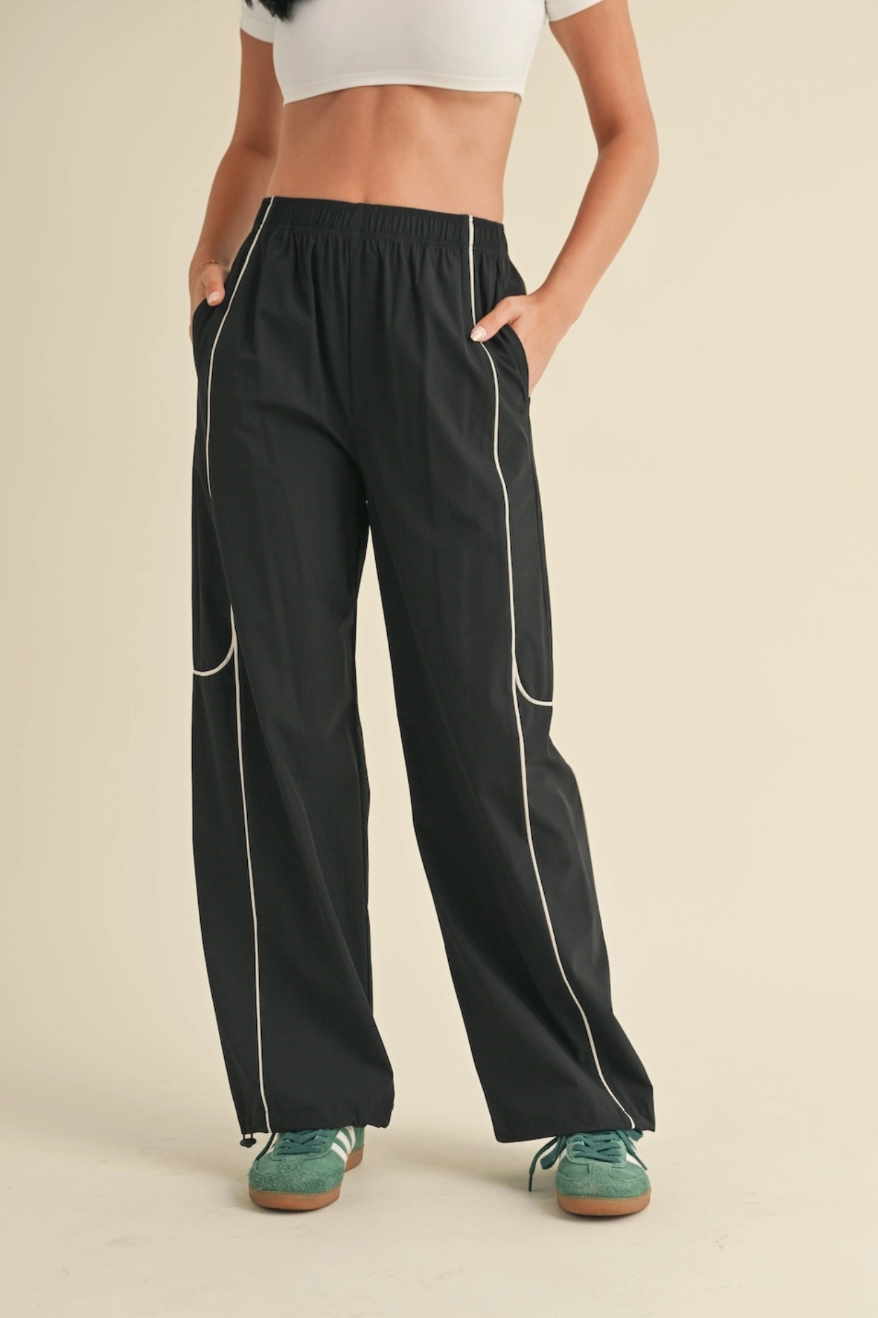 Track Pants with Contrast Piping