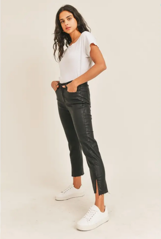 Girl on Top Coated Denim