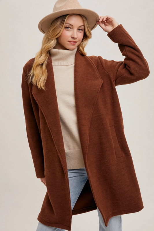 Open Front Knit Coat Jacket