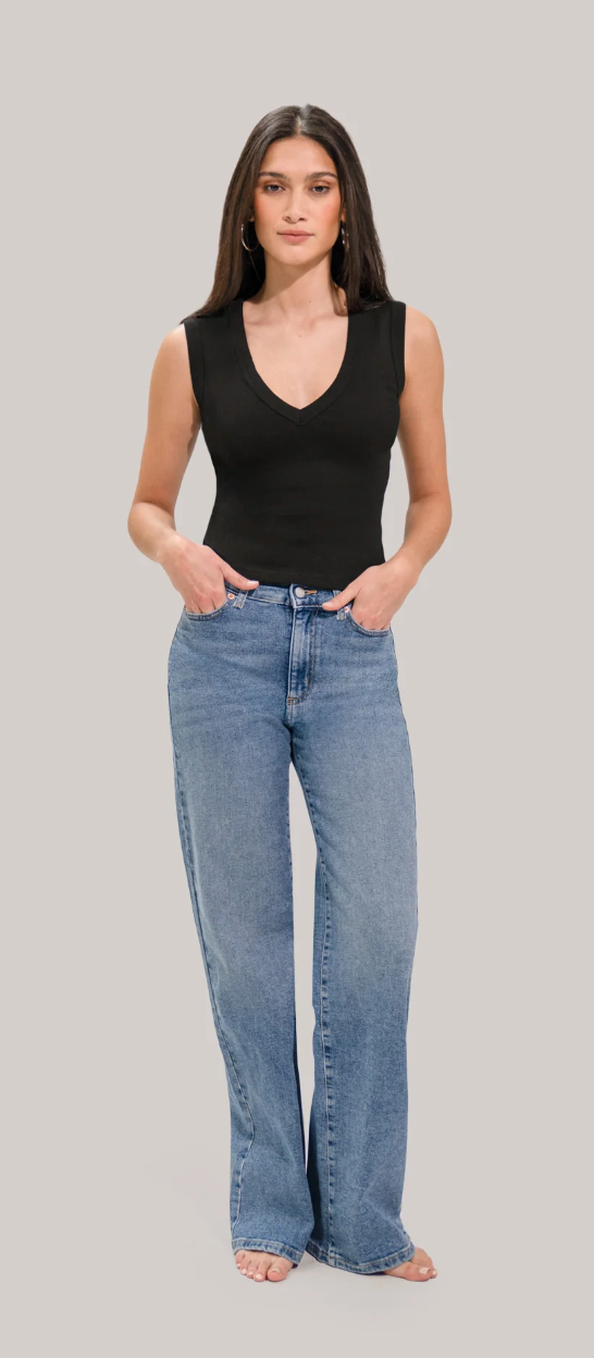 LILY WIDE LEG JEANS / JERSEY