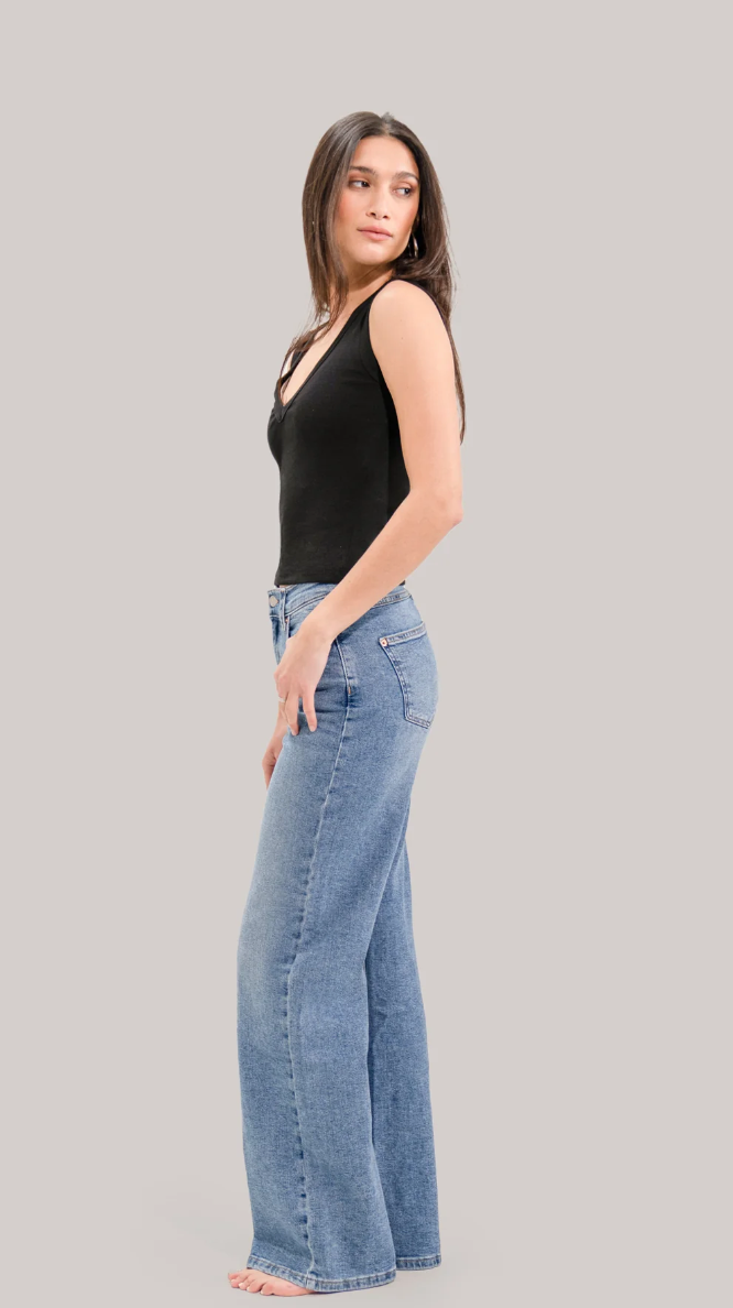 LILY WIDE LEG JEANS / JERSEY