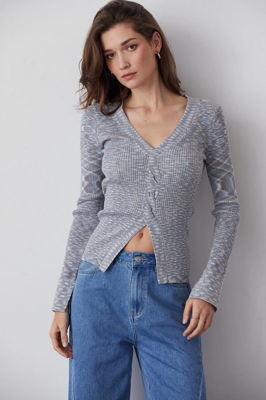 Jemmie Twist Front Sweater Top