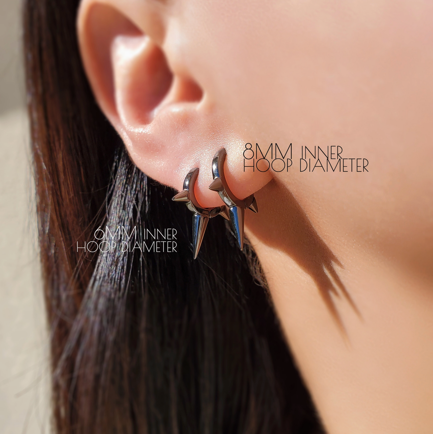 Spike Huggie Earrings 6mm