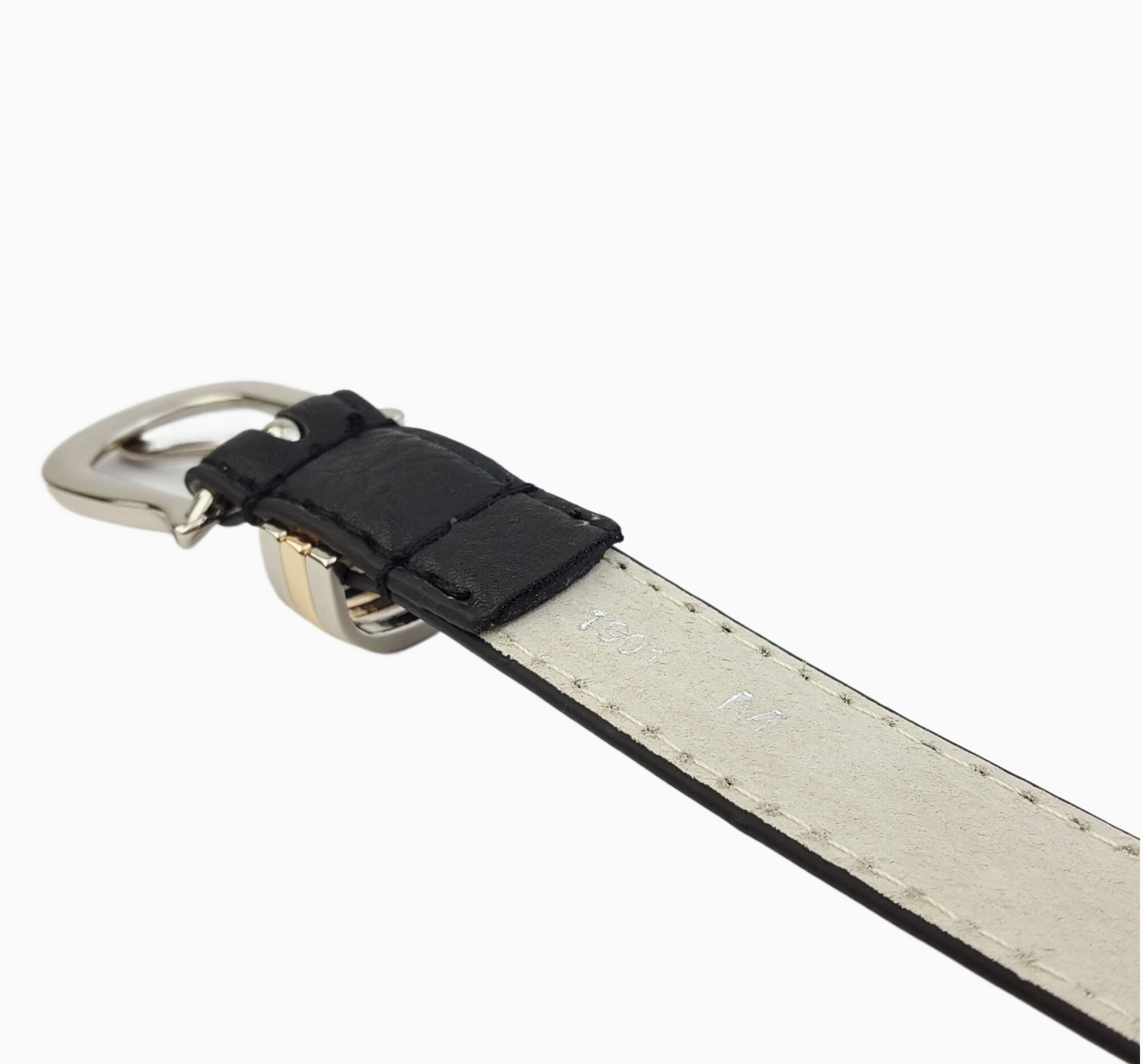 Classic Skinny Silver Buckle Belt