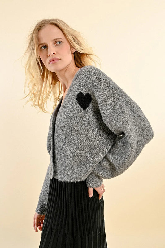 Short Cardigan w/ Heart