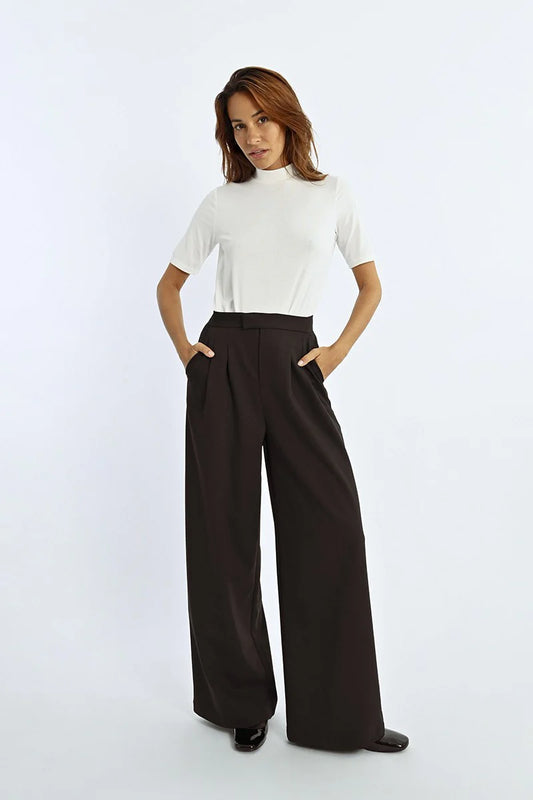 Young Ladies Straight Pleated Pants