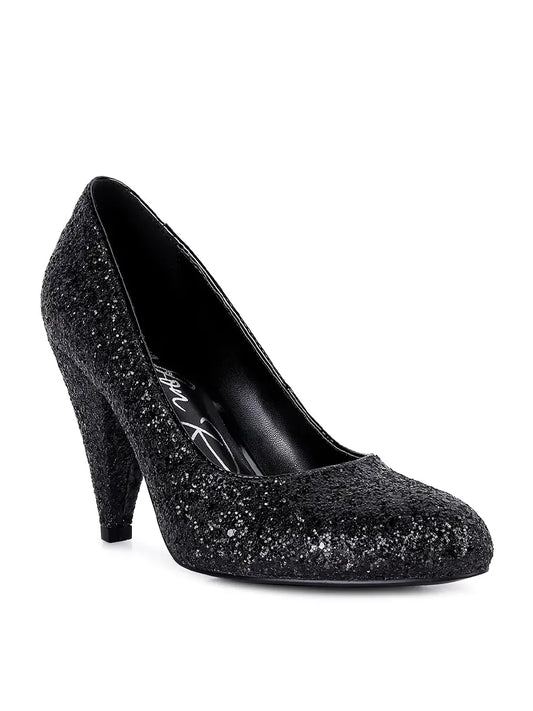 Sugar Plum Glitter Conical Pump Heels