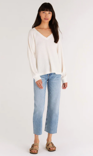 Frances Waffle Long Sleeve Top