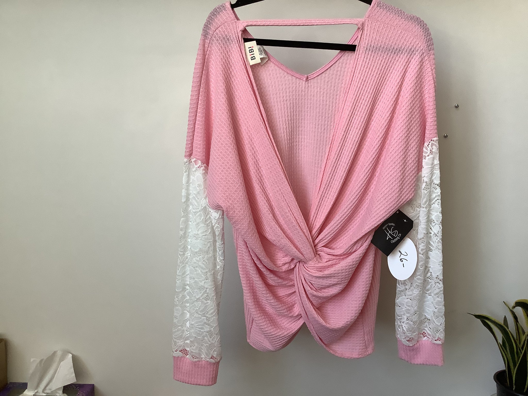 Rose Reversible Lacey Waffle Knit Top